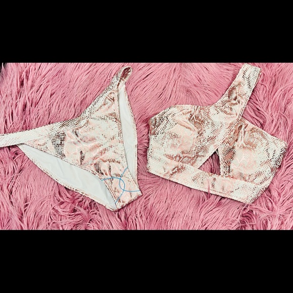 NEW ASOS Metallic Snake One-Shoulder Cutout Bikini - Picture 11 of 11